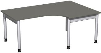 PC-Schreibtisch '4 Fuß Pro' rechts, höhenverstellbar, 180x120cm, Graphit / Silber