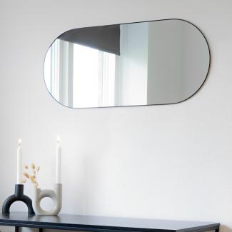Moderner Spiegel ORLONA schwarz oval ca. 50x80 cm Metall