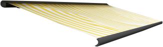 Elektrische Kassettenmarkise T122, Markise Vollkassette 4x3m ~ Polyester Gelb/Weiß, Rahmen anthrazit