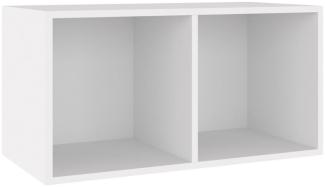 Schallplatten-Aufbewahrungsbox Weiß 71x34x36 cm Holzwerkstoff
