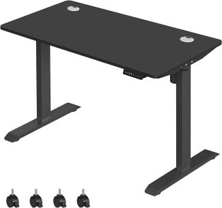 Songmics Höhenverstellbarer Schreibtisch, stufenlos verstellbar, Memory-Funktion mit 3 Höhen, Auffahrschutz, schwarz, 120x60x73.5-119cm