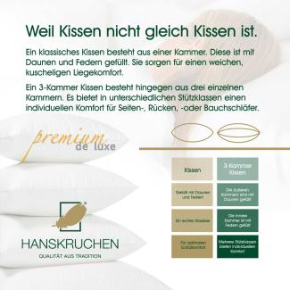 HANSKRUCHEN Daunenkissen Premium de Luxe - 60 x 80 cm - 1,30 kg