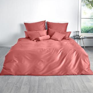 Traumschlaf Uni Mako-Satin Bettwäsche, Bettbezüge und Kissenbezüge einzeln|Kissenbezug einzeln 80x80 cm| marsala