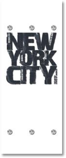 Queence Garderobe - "New York City" Druck auf hochwertigem Arcylglas inkl. Edelstahlhaken und Aufhängung, Format: 50x120cm
