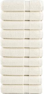 Premium-Handtücher 10 Stk. Creme 50x100 600 g/m² 100% Baumwolle 137475