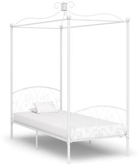 vidaXL Himmelbett-Gestell Weiß Metall 90 x 200 cm