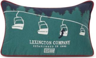 LEXINGTON Kissen Ski Lift Organic Cotton Twill Green Blue (30x50) 12344104-8303-SH11