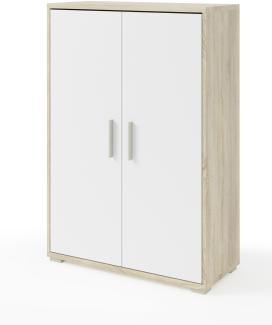 Aktenschrank Clermont (BxHxT: 79,1x114x35 cm) in Sonoma/Eiche mit Absatz weiß