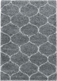 Hochflor Teppich Serena Läufer - 80x250 cm - Grau