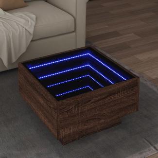 LED-Couchtisch Braun Eichen-Optik 50x50x30 cm Holzwerkstoff 847510