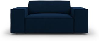 Micadoni Samtstoff Sessel Jodie | Bezug Royal Blue | Beinfarbe Black Plastic