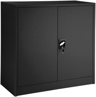 tectake Aktenschrank Aktenschrank mit 3 Böden 90x40x90 cm (Komplettset, 1-St, inkl. Schlüssel) aus pulverbeschichtetem Stahl