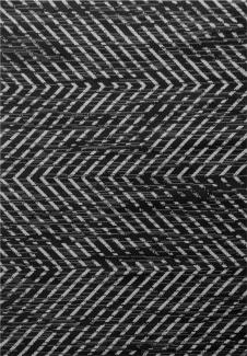 Kurzflor Teppich Bora rechteckig - 120x170 cm - Schwarz