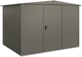 Hörmann Metall-Gerätehaus Berry Classic mit Satteldach Typ 3, 324 x 248 cm, quarzgrau, 8 m²,1-flüglige Tür