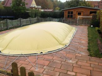 aufblasbare Winterplane für ovale Pools 5,00 x 2,50 cm Beige