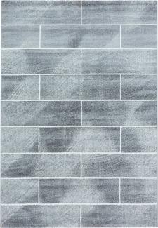 Kurzflor Teppich Balia rechteckig - 120x170 cm - Grau