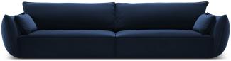Micadoni 4-Sitzer Sofa Kaelle | Bezug Royal Blue | Beinfarbe Black Plastic