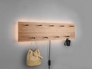 Samantha Wandgarderobe beleuchtet holzfarbig, Schwarz - 75 x 20cm