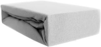 Jersey Spannbettlaken 100% Baumwolle 200-200x220 cm + 40 cm Rundumgummizug Grau