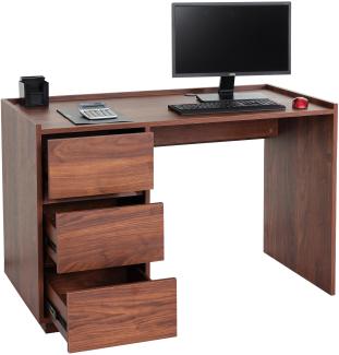 Schreibtisch HWC-J78, Bürotisch Computertisch Arbeitstisch, Schublade, 78x121x60cm ~ Walnuss-Optik