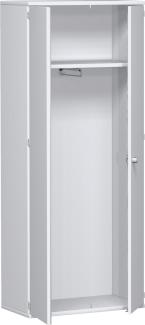 Garderobenschrank mit ausziehbarem Garderobenhalter, 80x42x192cm, Weiß