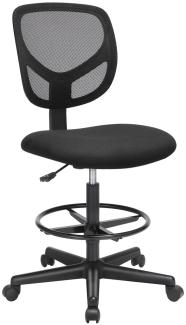 SONGMICS Bürostuhl Drehstuhl bis 120kg belastbar mit verstellbare Fußring ergonomisch Stehhilfe höhenverstellbar Arbeitshocker schwarz NBO15BK
