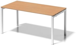 Cito Schreibtisch, 740 mm höhenfixes U-Gestell, H 19 x B 1600 x T 800 mm, Dekor buche, Gestell verkehrsweiß