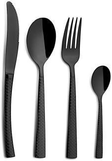 COMAS Besteck-Set HIDRAULIC Satin Black - 24 Teile Edelstahl 18/10 - 3 mm / Tafelbesteck