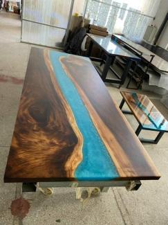 Moderne Tische Esstisch Design Tisch Harz Meer Fluss Möbel 220x90