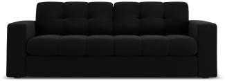 Micadoni 2-Sitzer Samtstoff Sofa Justin | Bezug Black | Beinfarbe Black Plastic