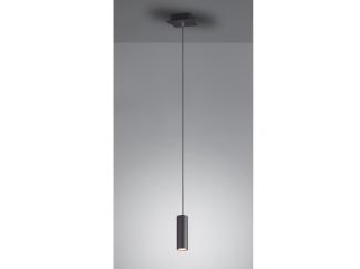 Moderne Pendelleuchte mit dimmbarer LED aus schwarz mattem Metall