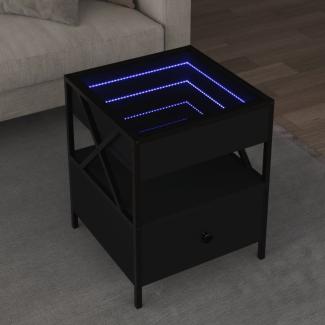 Couchtisch mit Infinity-LED Schwarz 40x40x51 cm 847717