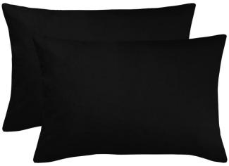 BettwarenShop Single Jersey Kissenbezug Ulm 2er Pack | 40x60 cm | schwarz