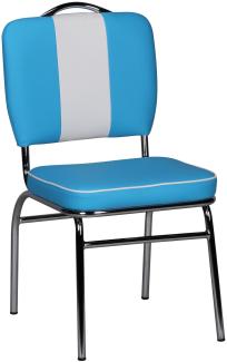 KADIMA DESIGN Retro Esszimmerstuhl im 50er-Jahre Diner Style - Bequemer Sitz und stylische Optik in einem praktischen Möbelstück. Farbe: Blau