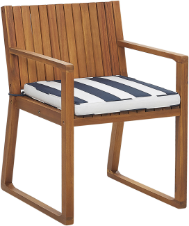 Stuhl mit Sitzkissen Holz Marineblau SASSARI