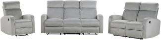 Sofa Set Samtstoff hellgrau 6-Sitzer manuell verstellbar VERDAL