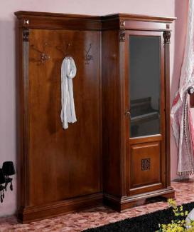 Casa Padrino Luxus Barock Garderobe mit Schrank Braun - Massivholz Garderobe im Barockstil - Luxus Garderoben Möbel im Barockstil - Luxus Qualität - Made in Italy