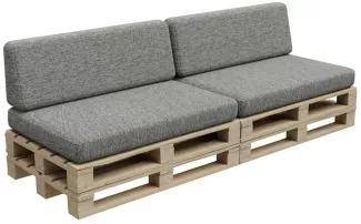 Gutekissen®, Palettenkissen, Palletenpolster, Gartenkissen, Palettenauflagen, Sofa, Kissen, Polster, Auflagen Indoor Outdoor PFBG (2X Set (120x80 + 120x35), Dunkelgrau)