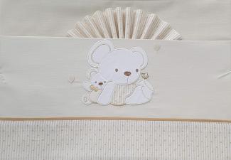 Duffi Baby 0737-05 Spannbetttuch aus 100% Baumwolle, 3-teiliges Set