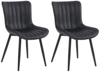 2er Set Stühle Largo Kunstleder (Farbe: schwarz)