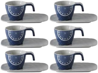 Espressotasse mit Welle Untersetzer, Melamin, Pacific - Serie 6er Set