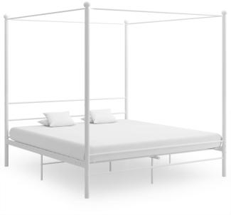 vidaXL Himmelbett Weiß Metall 200x200 cm