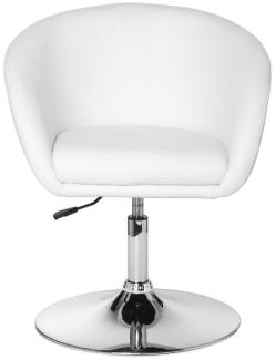 KADIMA DESIGN Loungesessel LIFT - Retro-Kühle mit verstellbarer Sitzhöhe und stabilem Trompetenfuß. Farbe: Weiß