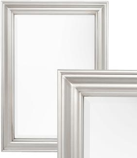 Spiegel ONDA Silver Brushed ca. 90x70cm Wandspiegel Badspiegel Facettenschliff