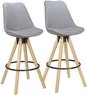 KADIMA DESIGN Komfort Barhocker Set - Ergonomisches Sitzschele und hoher Sitzkomfort. Farbe: Grau, Material: Stoff