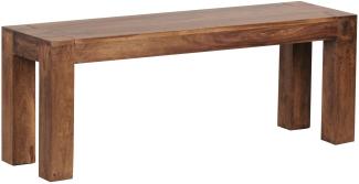KADIMA DESIGN Stabile Sitzbank aus Massivholz im Landhaus-Stil mit naturbelassenem Flair. Farbe: Braun, Große: 120x35x45