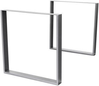 Tischbeine 2er Set 70x72 cm Grau aus Stahl