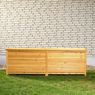 Feel2Home Auflagenbox XXL Gartentruhe Braun Kissenbox Auflagenkiste Aufbewahrung Terrasse, Rostfrei