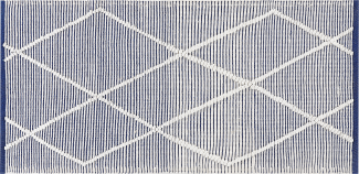 Teppich Baumwolle blau weiß 80 x 150 cm geometrisches Muster Kurzflor SYNOPA