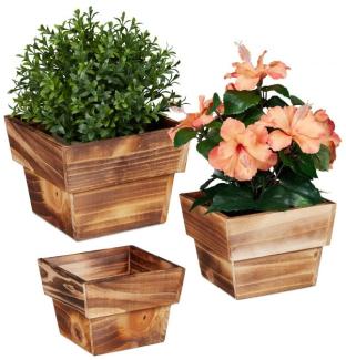 Blumentopf Holz 3er Set 10034403